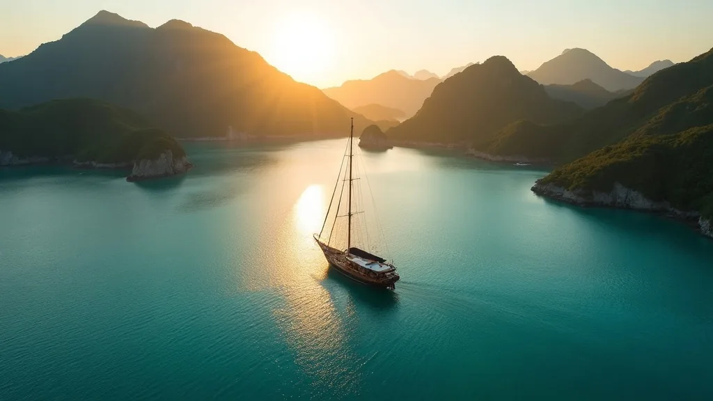 Private phinisi charter anchored in a quiet turquoise bay off Padar Island during a Komodo private trip